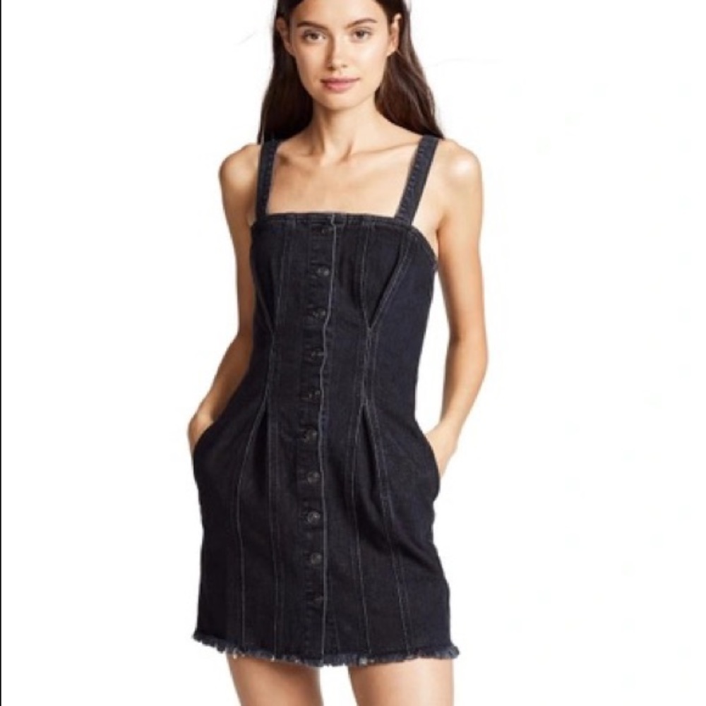 Current/Elliott the Corset Denim Dress in Torpedo